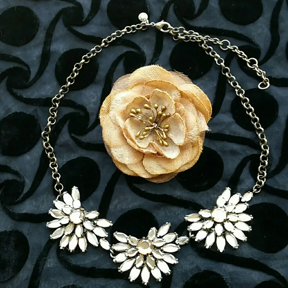 J. Crew sparkly floral necklace